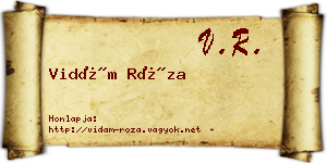 Vidám Róza névjegykártya